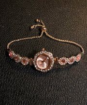 Fine Pink Alloy Zircon Drawstring Tassel Watches