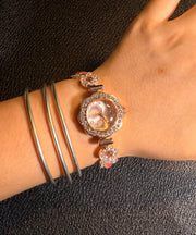 Fine Pink Alloy Zircon Drawstring Tassel Watches