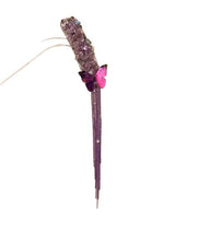 Fine Purple Alloy Zircon Butterfly Tasse Hairpin