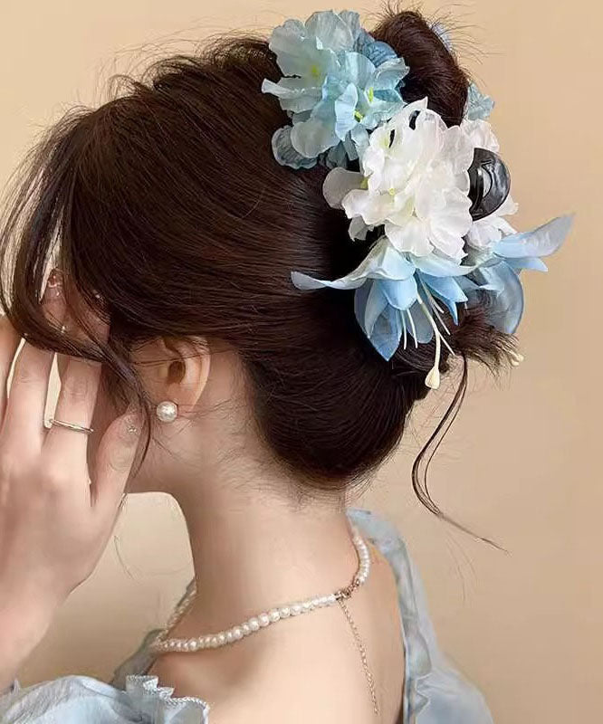 Fine Purple Plastic Floral Shark Clamp Hairpin