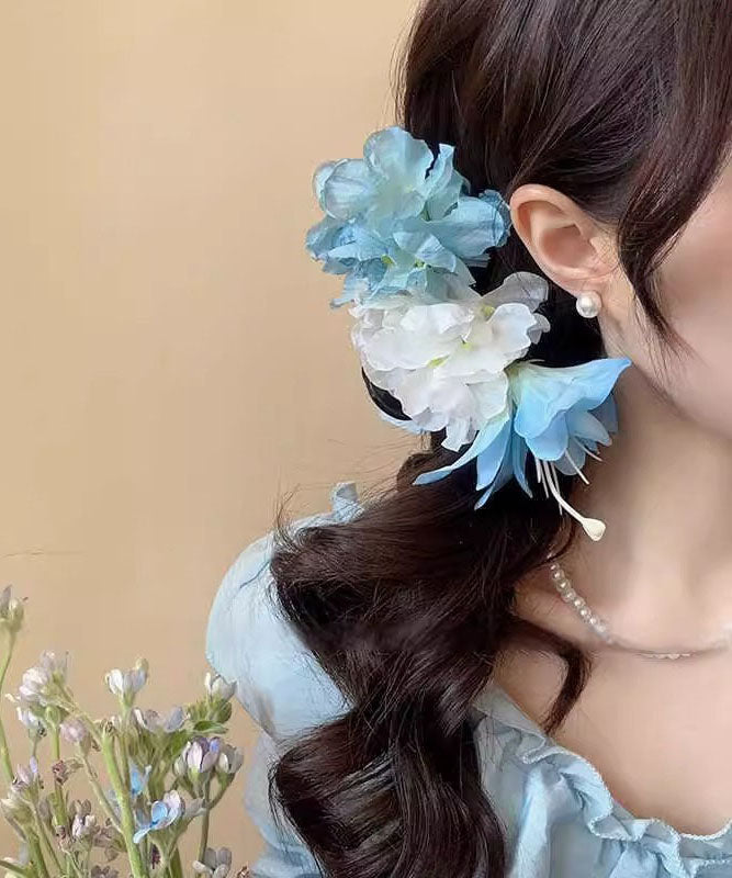 Fine Purple Plastic Floral Shark Clamp Hairpin