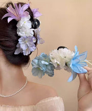 Fine Purple Plastic Floral Shark Clamp Hairpin