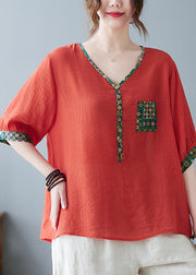 Fine Purple Print Patchwork Top Half Sleeve