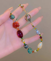 Fine Rainbow Resin Coloured Glaze Stars Gratuated Bead Necklace