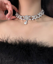 Fine Silk Alloy Pearl Zircon Pendant Necklace