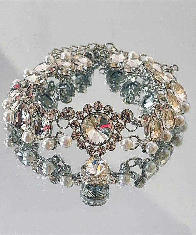 Fine Silk Alloy Pearl Zircon Pendant Necklace