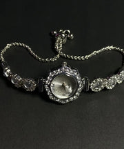 Fine Silk Alloy Zircon Gem Stone Pull-Out Watches