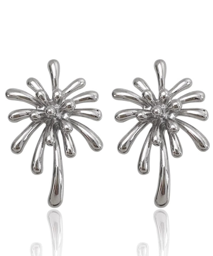 Fine Silk Copper Overgild Fireworks Stud Earrings