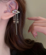 Fine Silk Copper Zircon Water Drop Tassel Drop Earrings