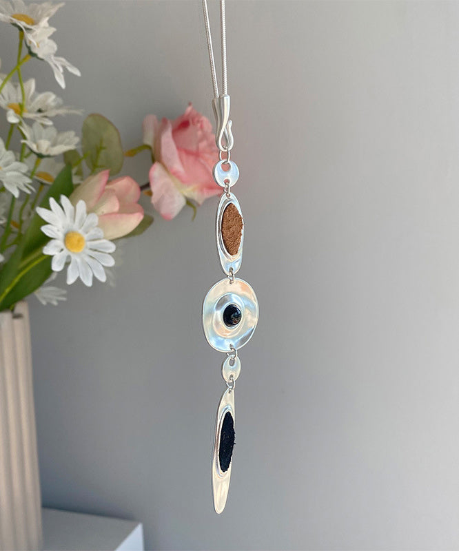 Fine Silk Stainless Steel Leather Water Droplet Pendant Necklace