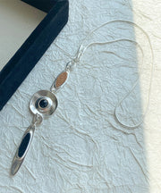 Fine Silk Stainless Steel Leather Water Droplet Pendant Necklace