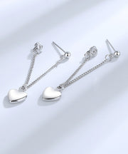 Fine Silk Stainless Steel Love Tassel Drop Earrings