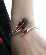 Fine Silk Sterling Silver Feather Cuff