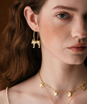 Fine Silk Sterling Silver Goat Hoop Earrings
