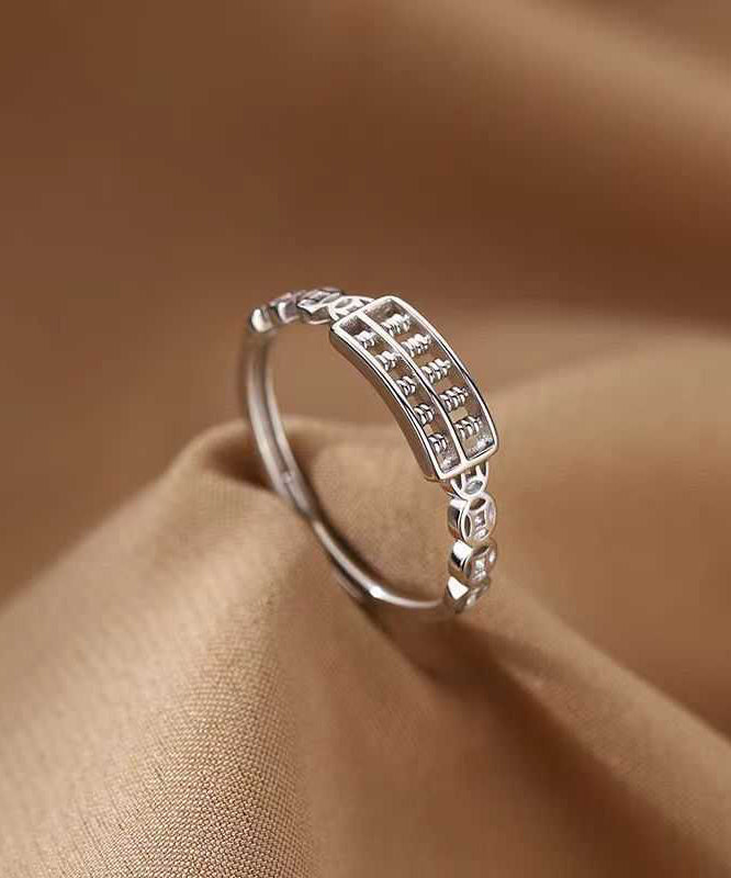 Fine Silk Sterling Silver Hollow Out Abacus Rings