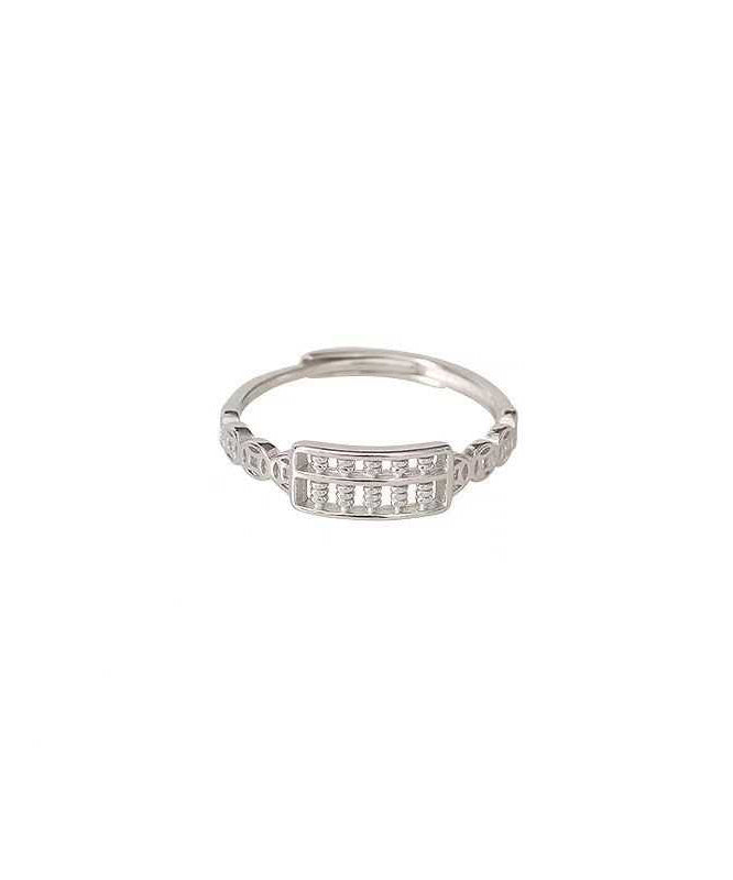 Fine Silk Sterling Silver Hollow Out Abacus Rings