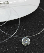 Fine Silk Sterling Silver Zircon Choker
