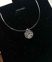 Fine Silk Sterling Silver Zircon Choker