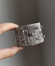 Fine Silk Sterling Silver Zircon Cuff