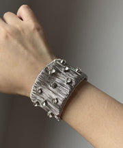 Fine Silk Sterling Silver Zircon Cuff