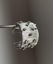 Fine Silk Sterling Silver Zircon Cuff