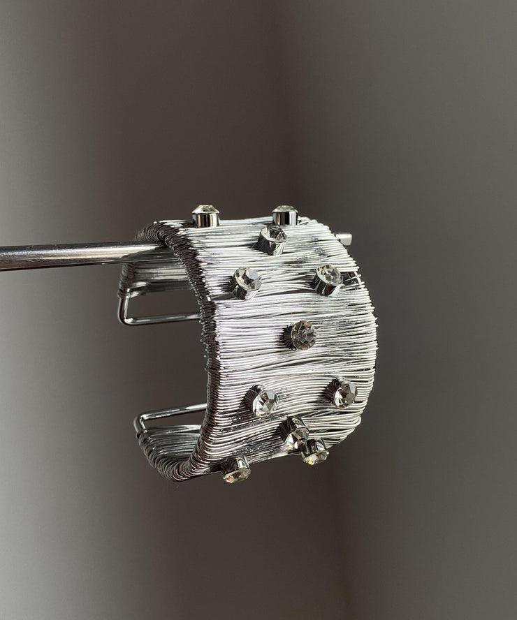 Fine Silk Sterling Silver Zircon Cuff