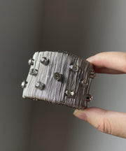 Fine Silk Sterling Silver Zircon Cuff