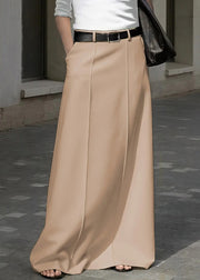 Fine White High Waist Pockets Maxi Skirts Summer