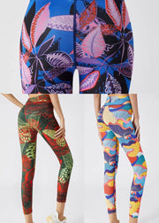 Fine Yellow Print Butt Scrunch Capri Running Leggings
