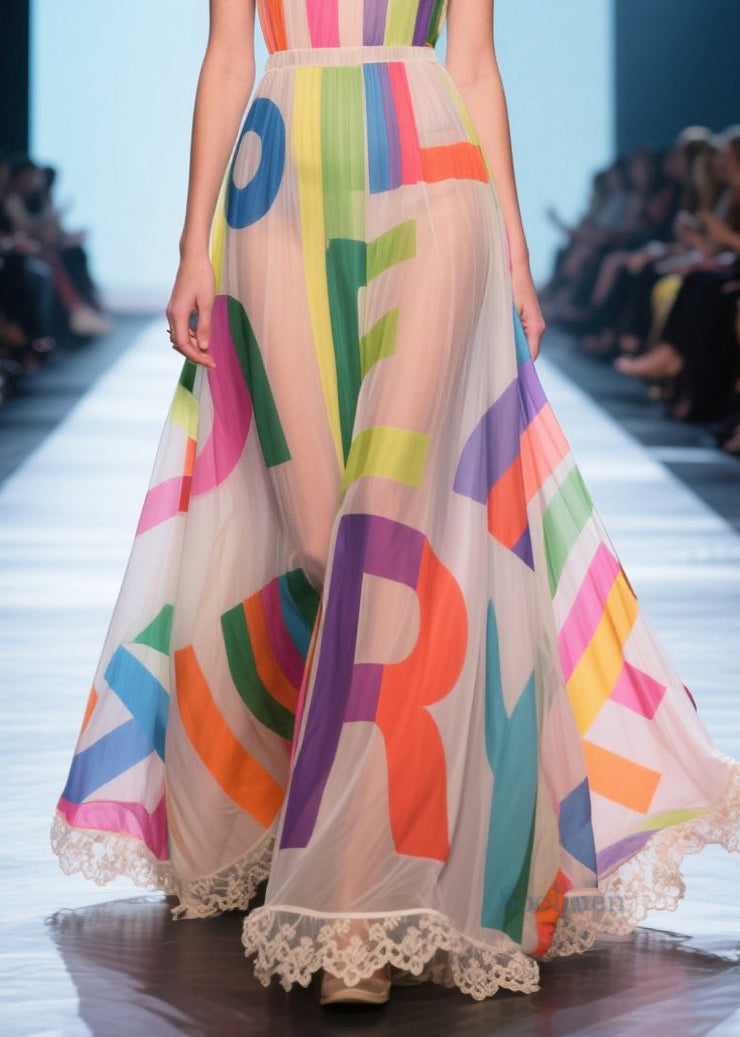 Fitted Apricot Cold Shoulder Print Chiffon Beach Dress Summer