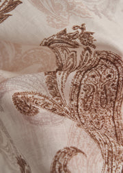 Fitted Apricot Oversized Print Cotton Shirts Fall