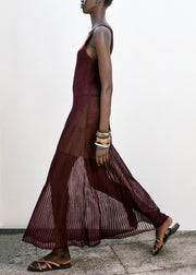 Fitted Mulberry Coat And Dress Cotton Two-Piece Set Summer