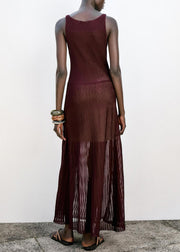 Fitted Mulberry Coat And Dress Cotton Two-Piece Set Summer