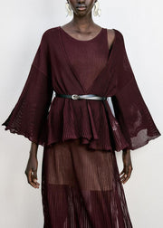 Fitted Mulberry Coat And Dress Cotton Two-Piece Set Summer