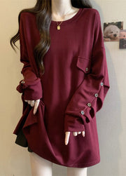 Fitted Mulberry Oversized Wrinkled Cotton Sweatshirts Top Fall
