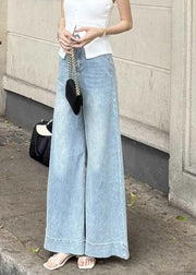 Fitted Navy Oversized Denim Wide Leg Pants Fall