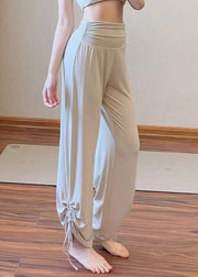 Fitted White High Waist Cinched Running Pants Fall
