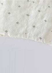 Fitted White Oversized Print Cotton Harem Pants Fall