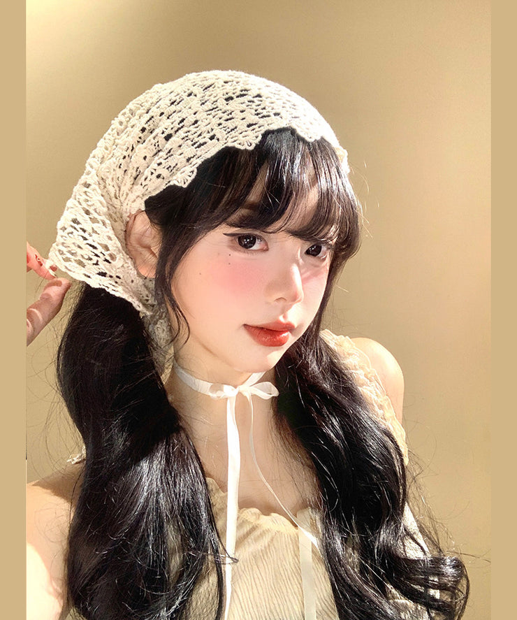 French Beige Hollow Out Flower Triangle Boonie Hat