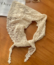 French Beige Hollow Out Flower Triangle Boonie Hat