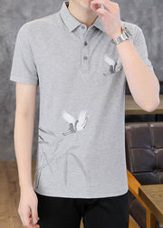 French Black Embroideried Original Design Cotton Men Polo Shirt Summer