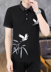 French Black Embroideried Original Design Cotton Men Polo Shirt Summer