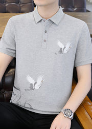 French Black Embroideried Original Design Cotton Men Polo Shirt Summer