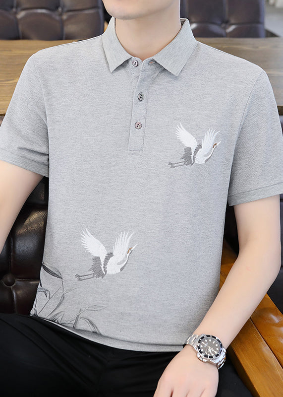 French Black Embroideried Original Design Cotton Men Polo Shirt Summer
