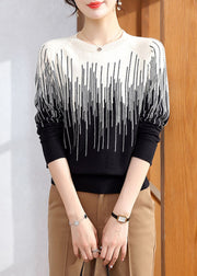 French Black O-Neck Cozy Knit Sweaters Winter