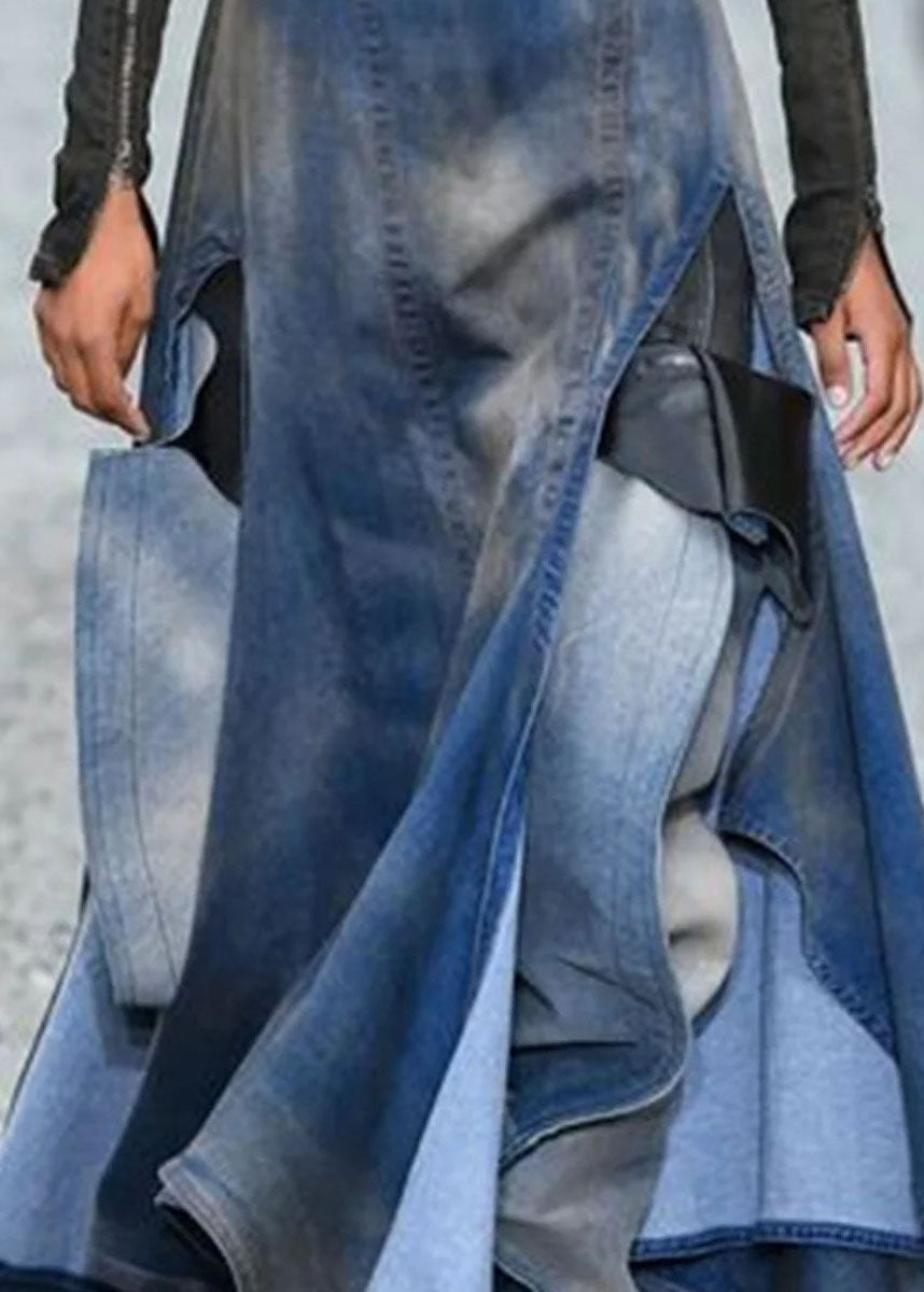 Analogie Dainty Denim Circle Skirt - Blue