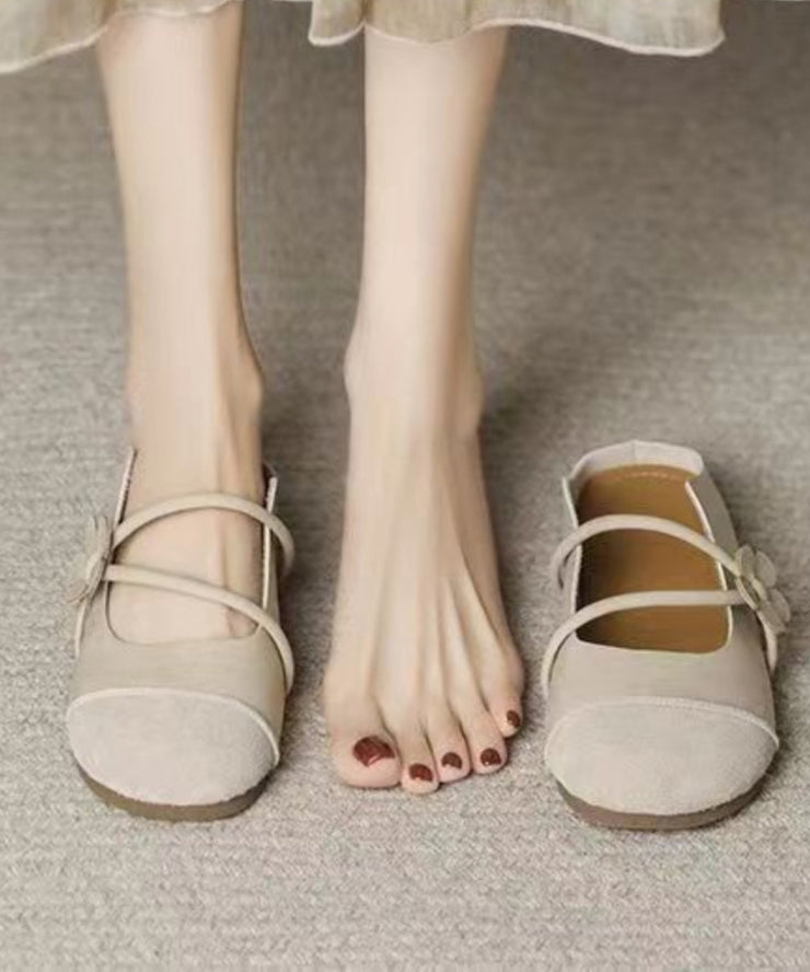 French Brown Flats Slide Sandals Hollow Out Floral1