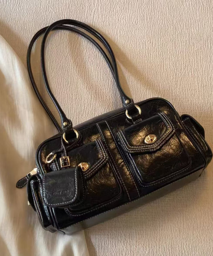 French Brown With Pockets Faux Leather Women Handbags