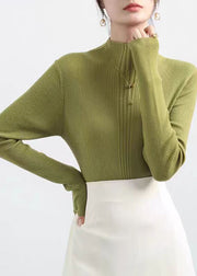 French Coffee Hign Neck Slim Fit Knit Sweater Fall