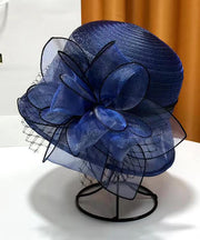 French Elegant Rose Organza Floral Cloche Hat